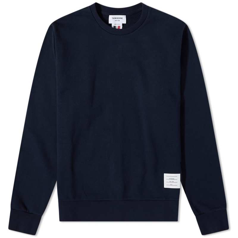 トム・ブラウン 【送料無料】 トムブラウン メンズ パーカー・スウェット アウター Thom Browne Grosgrain Loopback Crew Sweat Navy