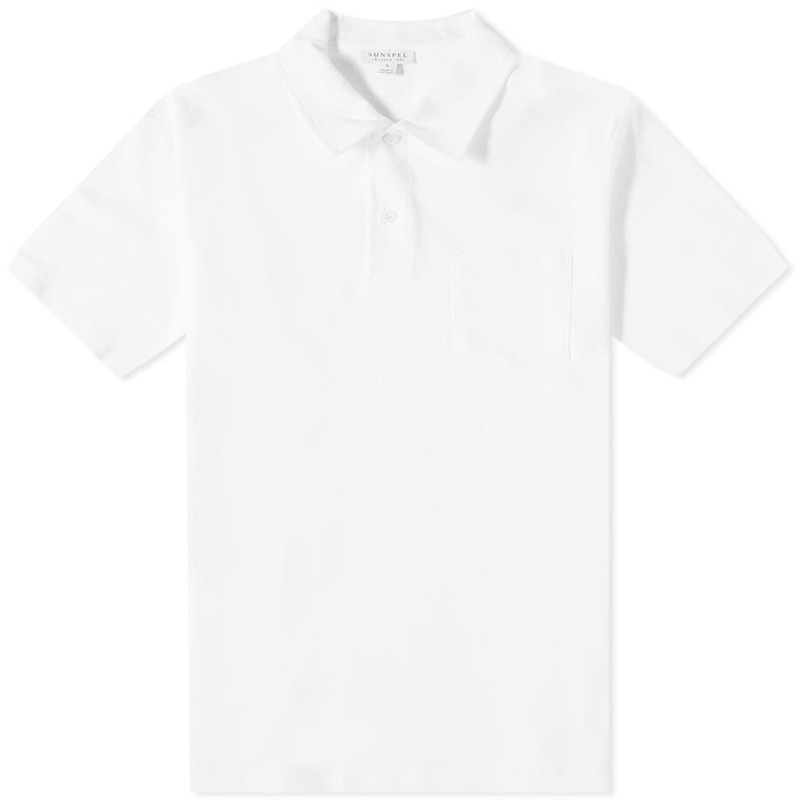 【送料無料】 サンスペル メンズ ポロシャツ トップス Sunspel Riviera Polo White