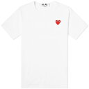 【送料無料】 コム・デ・ギャルソン メンズ Tシャツ トップス Comme des Garcons Play Basic Logo T-Shirt White & Red(4)