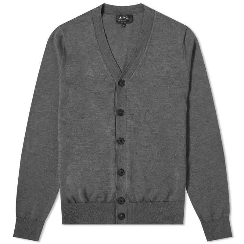 【送料無料】 アーペーセー メンズ ニット・セーター カーディガン アウター A.P.C. Samuel Knit Cardigan Anthracite