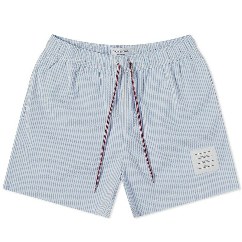 トムブラウン メンズ ハーフパンツ・ショーツ 水着 Thom Browne Seersucker Swim Short Blue