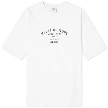 ヴェトモン メンズ Tシャツ トップス VETEMENTS Couture Logo Tee White