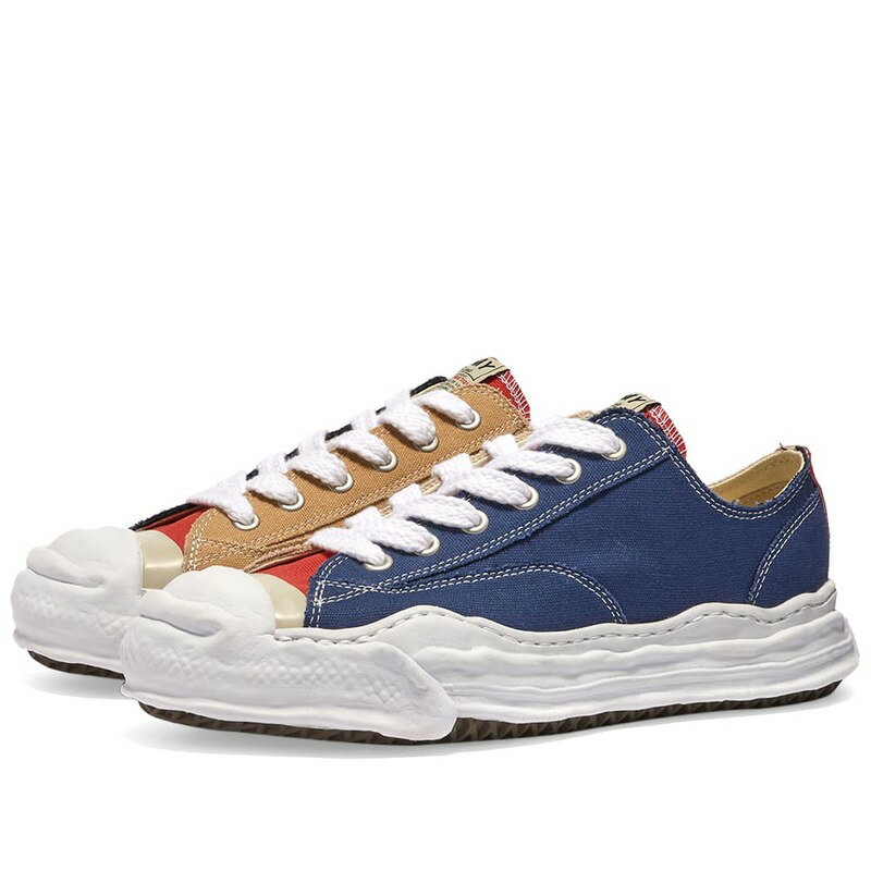 ミハラ ヤスヒロ メンズ スニーカー シューズ Maison MIHARA YASUHIRO Original Sole Toe Cap Lowcut Sneaker Navy & Beige