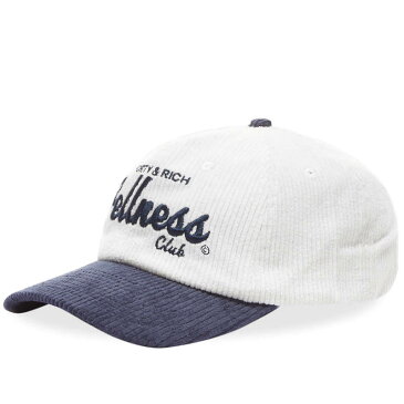 スポーティ アンド リッチ レディース 帽子 アクセサリー Sporty & Rich Wellness Club Corduroy Hat White & Navy