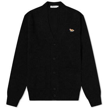 メゾンキツネ メンズ ニット・セーター アウター Maison Kitsune Baby Fox Patch Cosy Cardigan Black