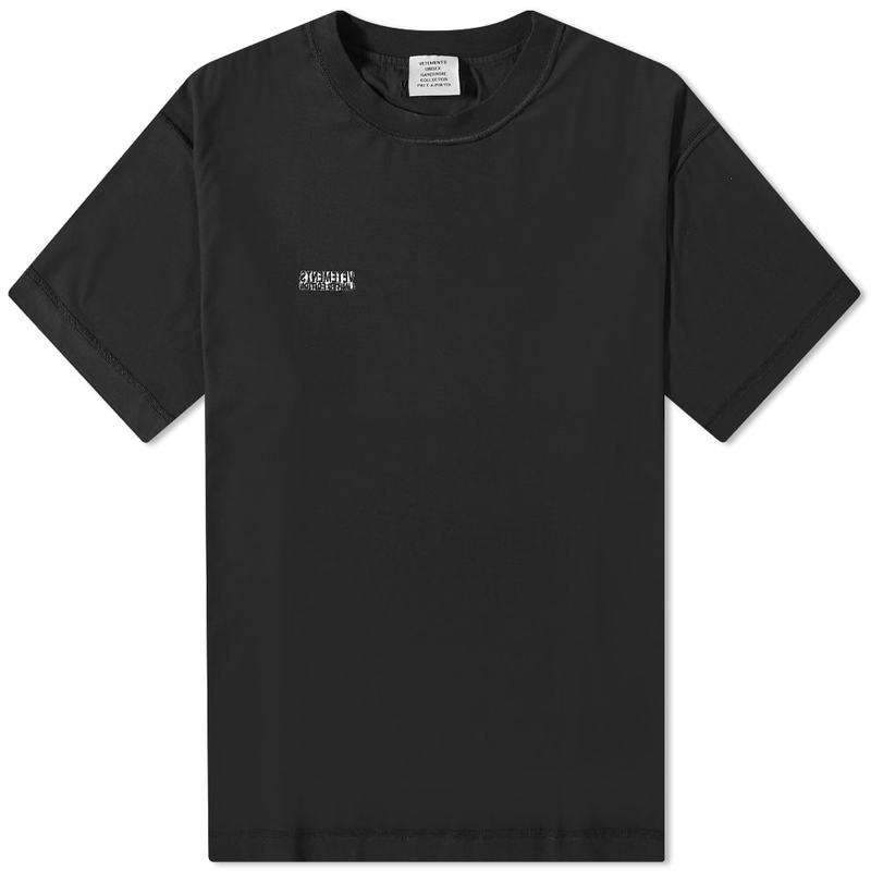 ヴェトモン メンズ Tシャツ トップス VETEMENTS Inside Out Tee Black