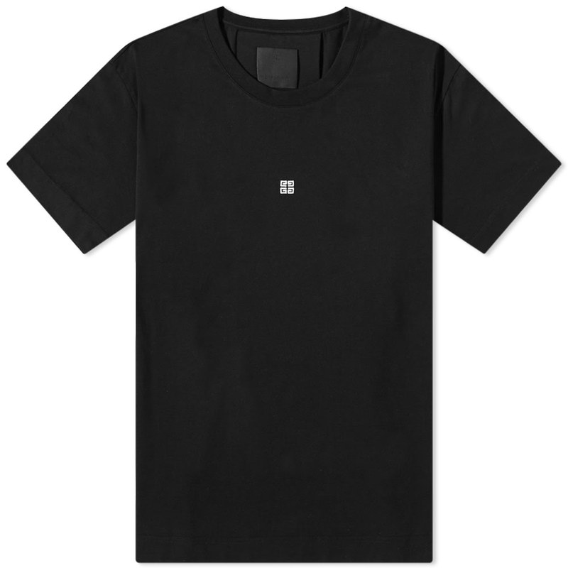 ジバンシー メンズ Tシャツ トップス Givenchy Contrast 4G Embroidery Tee Black