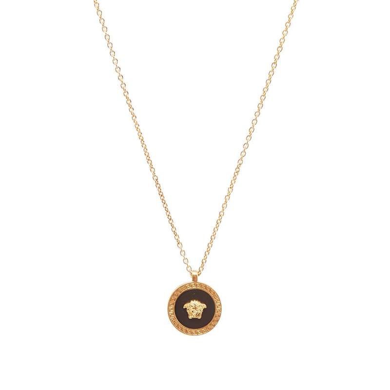 yz FT[` Y lbNXE`[J[Ey_ggbv ANZT[ Versace Small Medusa Medallion Necklace Black & Gold