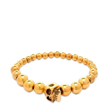 アレキサンダー・マックイーン メンズ ブレスレット・バングル・アンクレット アクセサリー Alexander McQueen Skull Ball Bracelet Gold