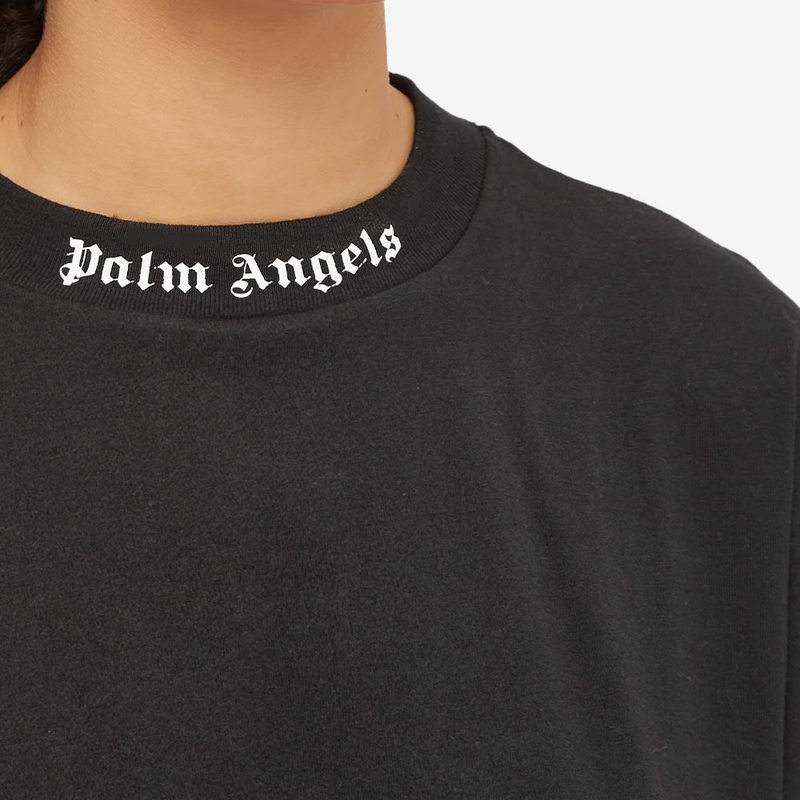 パーム・エンジェルス レディース Tシャツ トップス Palm Angels Oversized Classic Logo Tee Black & White