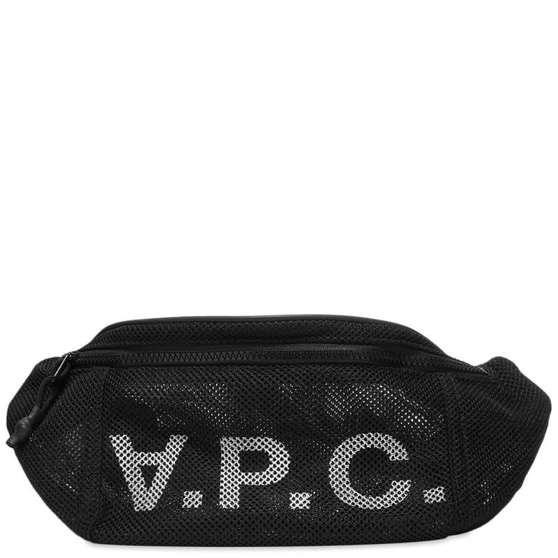 アーペーセー メンズ ボディバッグ・ウエストポーチ バッグ A.P.C. Rebound Mesh Waist Bag Black