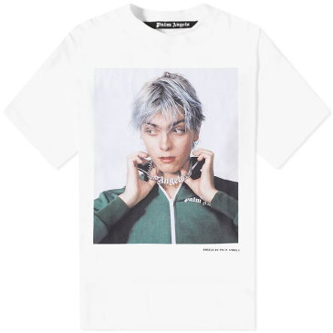 パーム・エンジェルス メンズ Tシャツ トップス Palm Angels x David Sims Oversized Print Tee White & Black