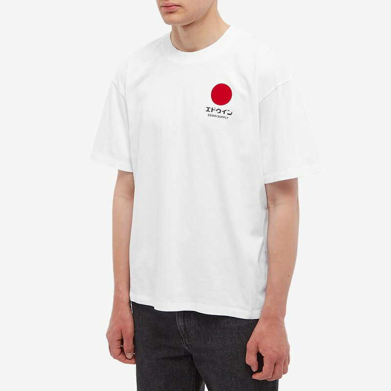エドウィン メンズ Tシャツ トップス EDWIN Japanese Sun Supply Tee White