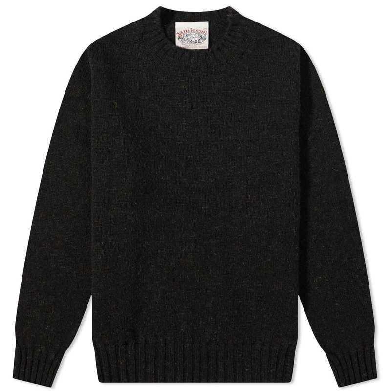 【送料無料】 ジャミーソンズオブシェトランド メンズ ニット・セーター アウター Jamieson's of Shetland Crew Knit Black Mix