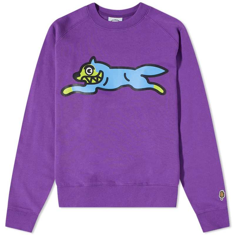 アイスクリーム メンズ パーカー・スウェット アウター ICECREAM Running Dog Crew Sweat Purple