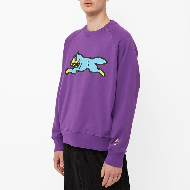 アイスクリーム メンズ パーカー・スウェット アウター ICECREAM Running Dog Crew Sweat Purple