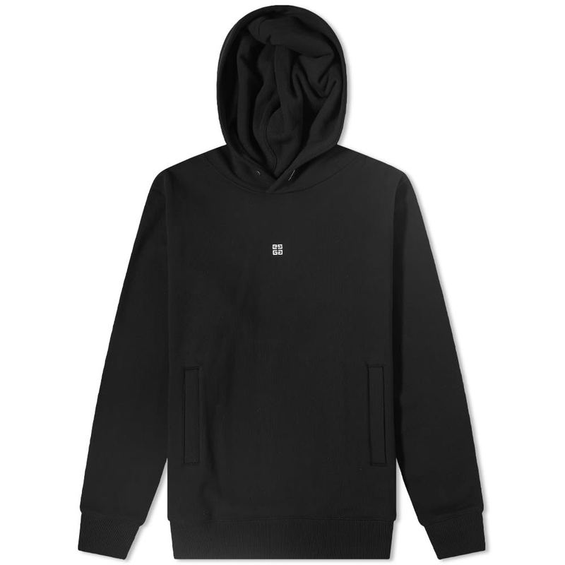 ジバンシー メンズ パーカー・スウェット アウター Givenchy Contrast 4G Embroidery Hoody Black