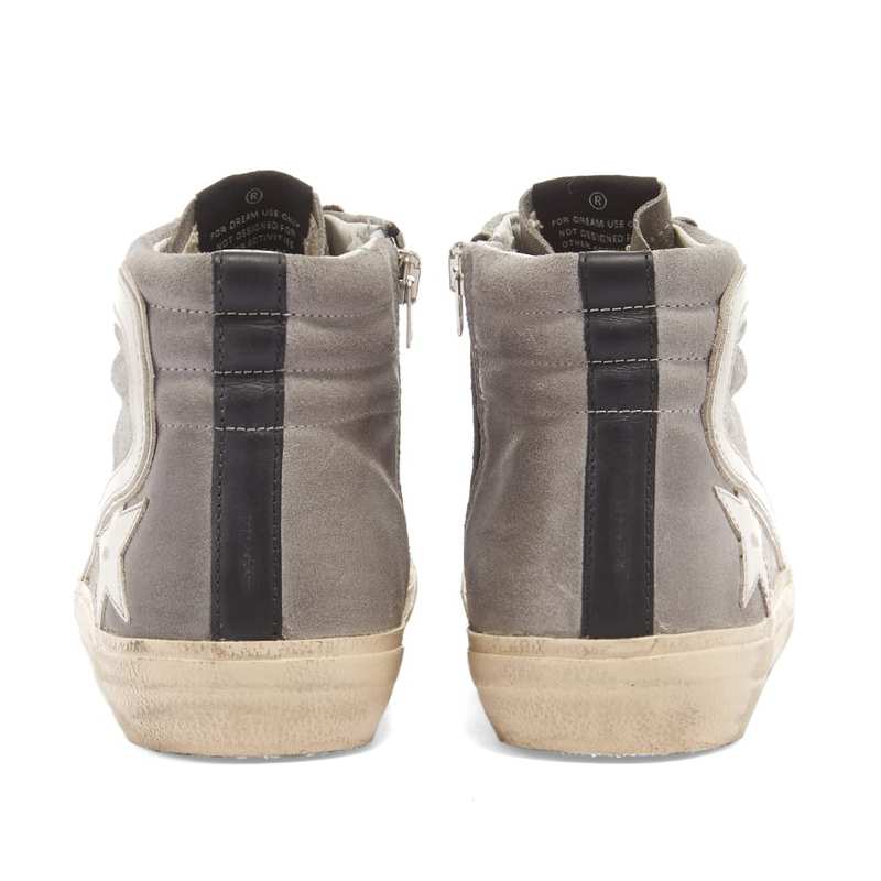 ゴールデングース メンズ スニーカー シューズ Golden Goose Slide Waxed Suede Sneaker Mud, White, Black & Silver