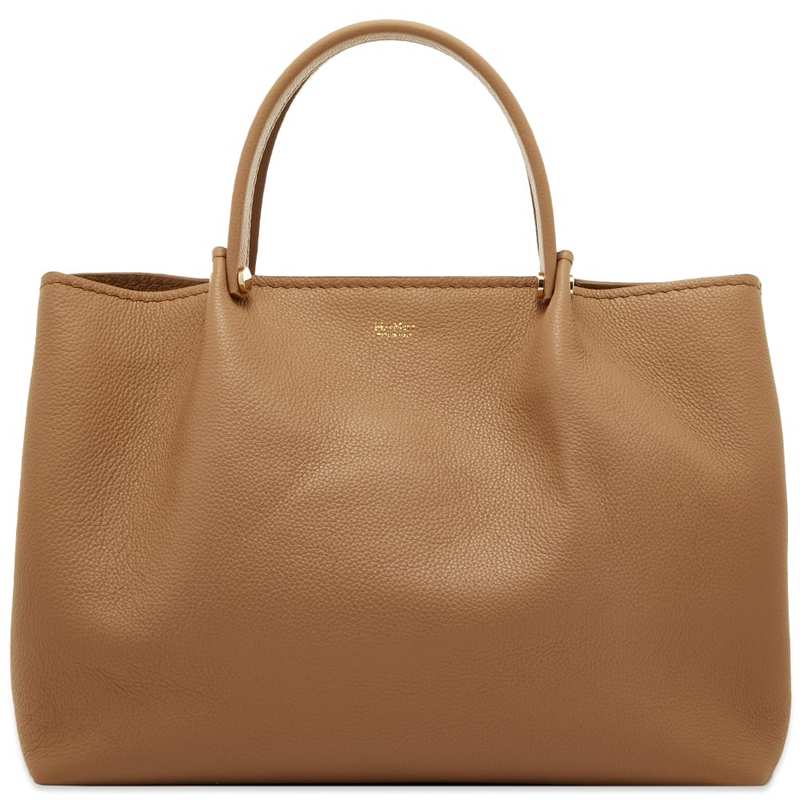 マックスマーラ レディース トートバッグ バッグ Max Mara Large Leather Tote Camel