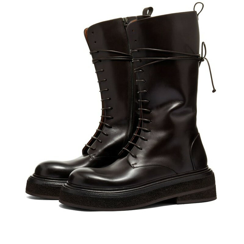 マルセル レディース ブーツ・レインブーツ シューズ Marsell Zuccone High Leg Lace Up Boot Brown