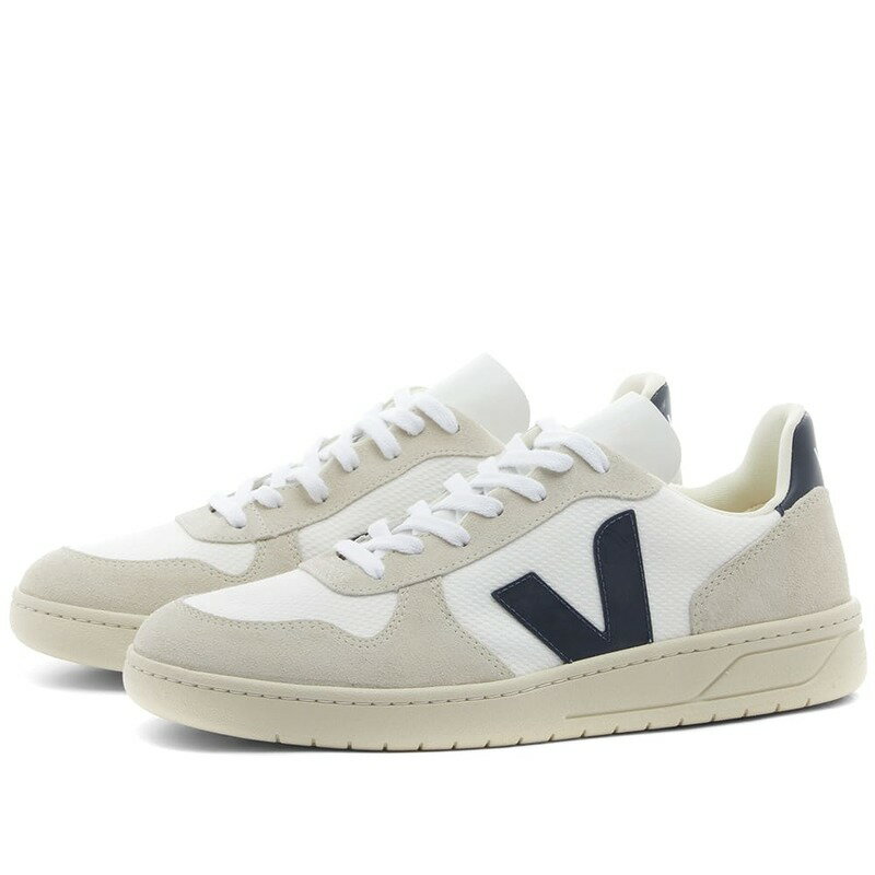  ヴェジャ メンズ スニーカー シューズ Veja V-10 Vegan Basketball Sneaker White & Nautico