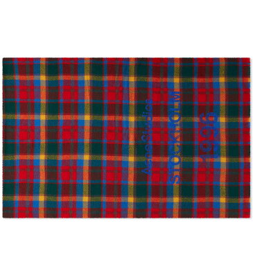 アクネ ストゥディオズ メンズ マフラー・ストール・スカーフ アクセサリー Acne Studios Cassiar Check New Scarf Green & Red