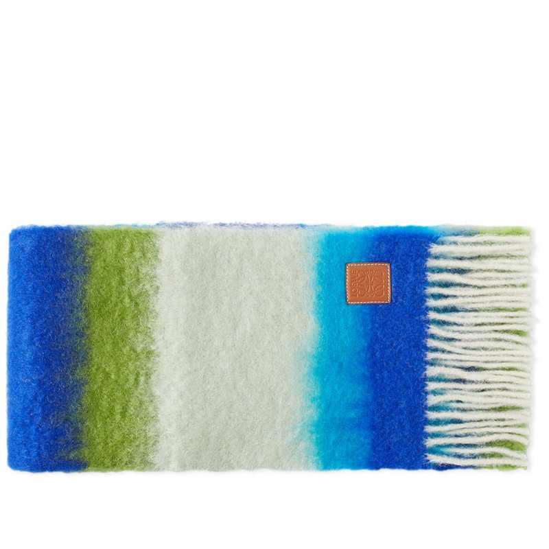 ロエベ メンズ マフラー・ストール・スカーフ アクセサリー Loewe Mohair Stripe Scarf Dark Blue & Multi