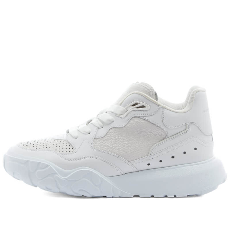 アレキサンダー・マックイーン メンズ スニーカー シューズ Alexander McQueen Court Trainer Mid White & Silver