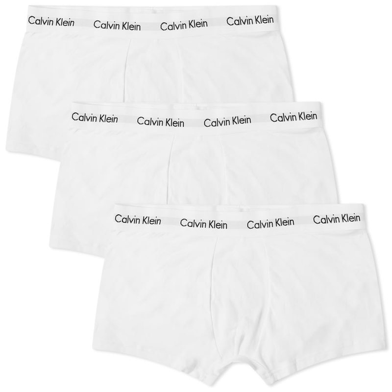 楽天ReVida 楽天市場店【送料無料】 カルバンクライン メンズ ボクサーパンツ アンダーウェア Calvin Klein Low Rise Trunk - 3 Pack White