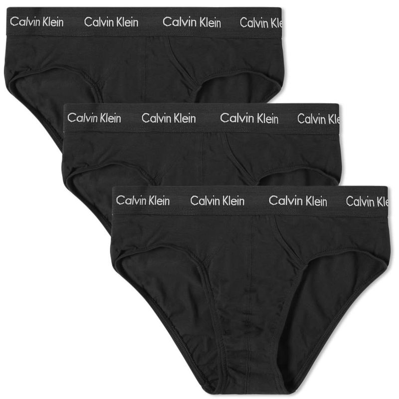 カルバン・クライン 【送料無料】 カルバンクライン メンズ ブリーフパンツ アンダーウェア Calvin Klein Hip Brief - 3 Pack Black