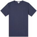 【送料無料】 サンスペル メンズ Tシャツ トップス Sunspel Classic Crew Neck T-Shirt Navy