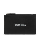 バレンシアガ 財布（メンズ） 【送料無料】 バレンシアガ メンズ 財布 アクセサリー Balenciaga Logo Zip Cardholder Black & White