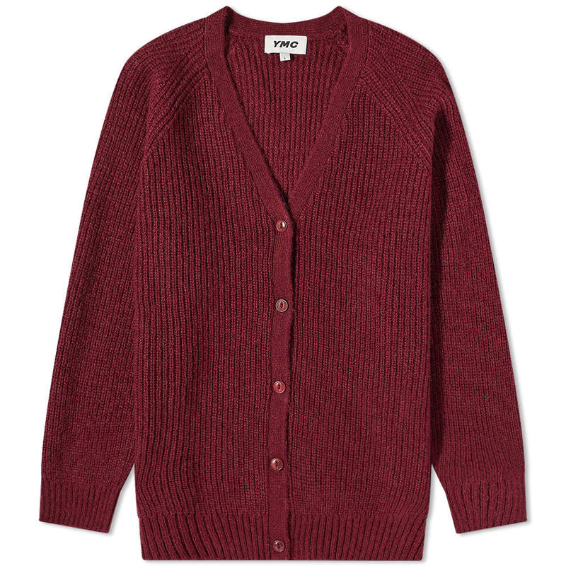 【送料無料】 ワイエムシー メンズ ニット・セーター カーディガン アウター YMC Kurt Knit Cardigan Burgundy