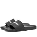 【送料無料】 バレンシアガ メンズ サンダル シューズ Balenciaga Logo Pool Slide Black White