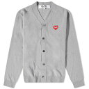 【送料無料】 コム デ ギャルソン メンズ ニット セーター カーディガン アウター Comme des Garcons Play Invader Heart V-Neck Cardigan Light Grey