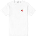 【送料無料】 コム デ ギャルソン メンズ Tシャツ トップス Comme des Garcons Play Invader Heart T-Shirt White