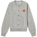 【送料無料】 コム デ ギャルソン レディース ニット セーター カーディガン アウター Comme des Garcons Play Invader Heart Cardigan Light Grey