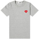 【送料無料】 コム デ ギャルソン レディース Tシャツ トップス Comme des Garcons Play Invader Heart T-Shirt Grey
