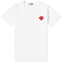 【送料無料】 コム デ ギャルソン レディース Tシャツ トップス Comme des Garcons Play Invader Heart T-Shirt White