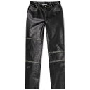 【送料無料】 マルタンマルジェラ レディース カジュアルパンツ ボトムス MM6 Maison Margiela Panel Knee Leather Trouser Black