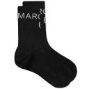 【送料無料】 マルタンマルジェラ メンズ 靴下 アンダーウェア MM6 Maison Margiela Logo Socks Black & Ecru