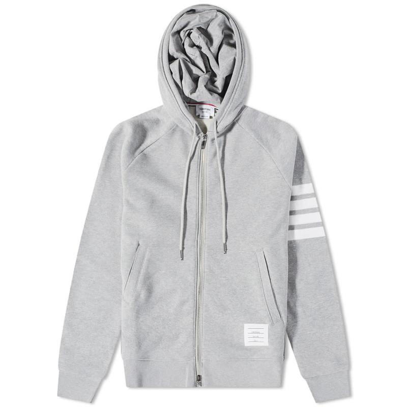 トム・ブラウン 【送料無料】 トムブラウン メンズ パーカー・スウェット フーディー アウター Thom Browne Classic Zip Hoodie Light Grey