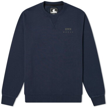 エドウィン メンズ パーカー・スウェット アウター Edwin Base Crew Sweat Navy Blazer