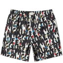 【送料無料】 アレキサンダー・マックイーン メンズ ハーフパンツ・ショーツ 水着 Alexander McQueen Multi Grafitti Logo Swimshort White & Multi