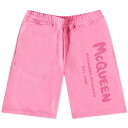 【送料無料】 アレキサンダー・マックイーン メンズ ハーフパンツ・ショーツ ボトムス Alexander McQueen Graffiti Sweat Short Sugar Pink & Pink