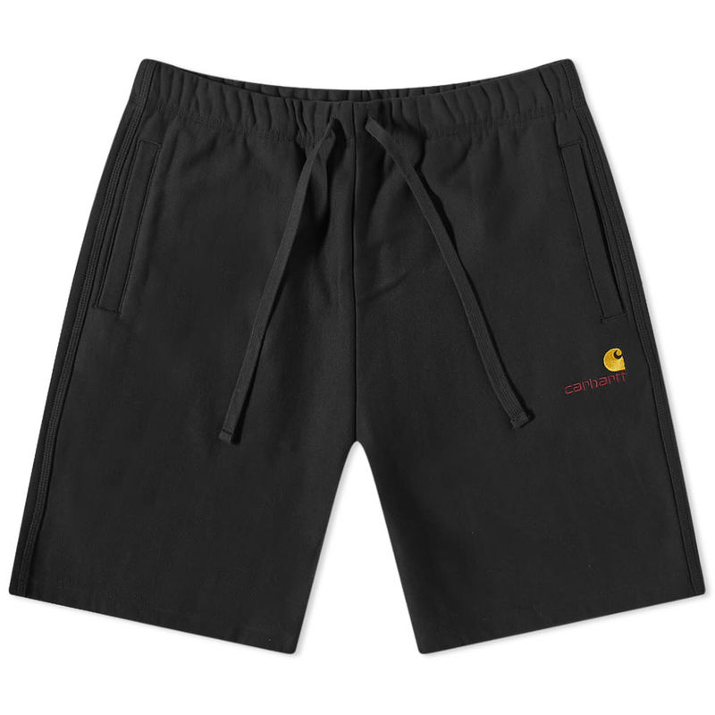 【送料無料】 カーハート メンズ ハーフパンツ・ショーツ ボトムス Carhartt WIP American Script Sweat Short Black