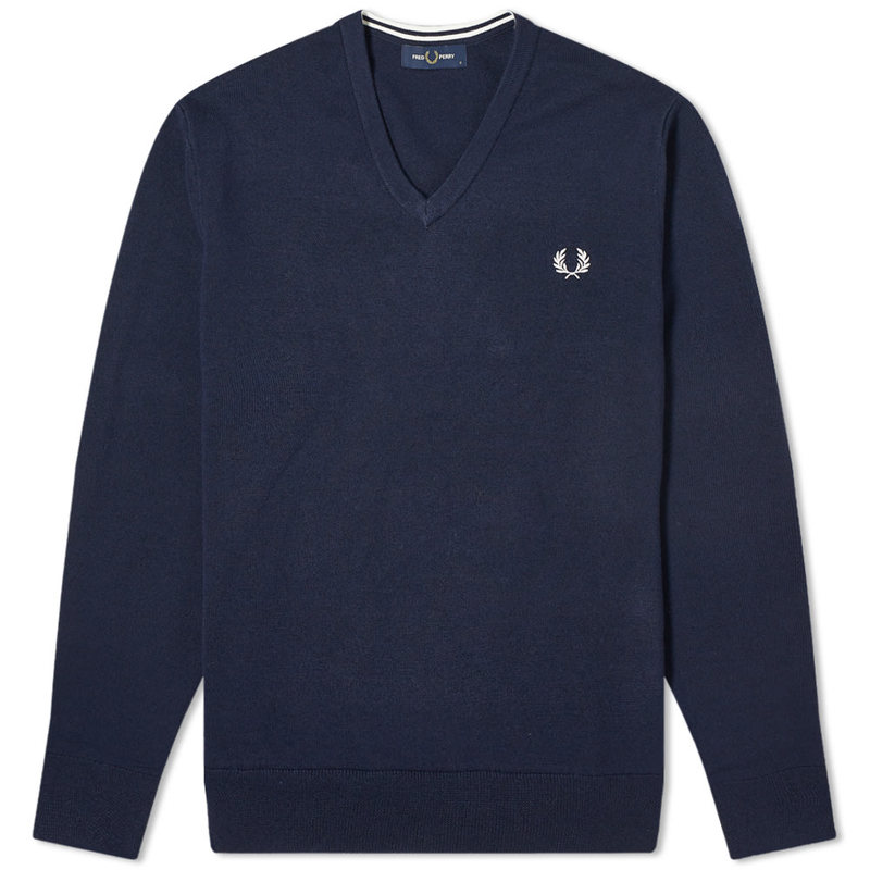 【送料無料】 フレッドペリー メンズ ニット・セーター アウター Fred Perry V-Neck Knit Navy