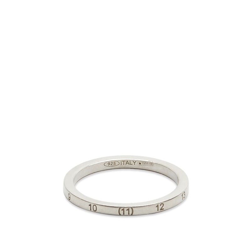 【送料無料】 マルタンマルジェラ メンズ リング アクセサリー Maison Margiela Embossed Number Logo Slim Band Ring Palladium