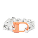 yz wvXg Y uXbgEoOEANbg ANZT[ Heron Preston Multichain Square Bracelet Silver & Orange