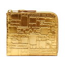 yz RfM\ Y z ANZT[ Comme des Garcons SA3100EG Embossed Logo Wallet Gold